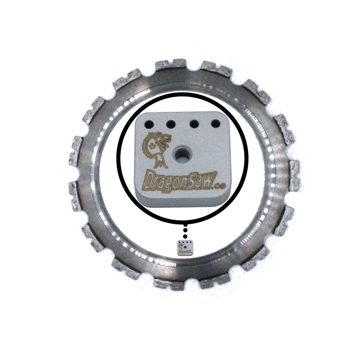 12" Ring Diamond Blade with Skid Plate for the Mini Dragon Saw