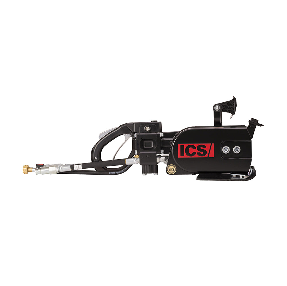 ICS 890 hydraulic powerhead with 1 ft hose whips, side view