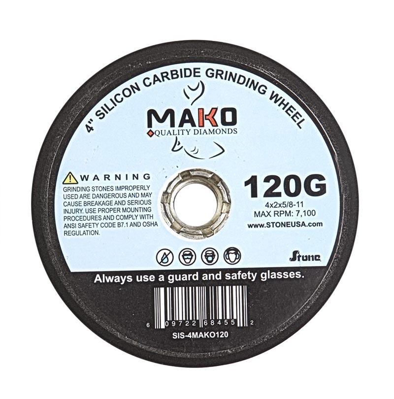 Mako 4 inch silicon carbide grinding stone grit 120 label