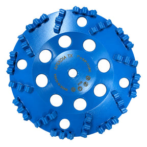 Blue 7-inch Super Multi Booster Cup Wheel with corrugated diamond segments