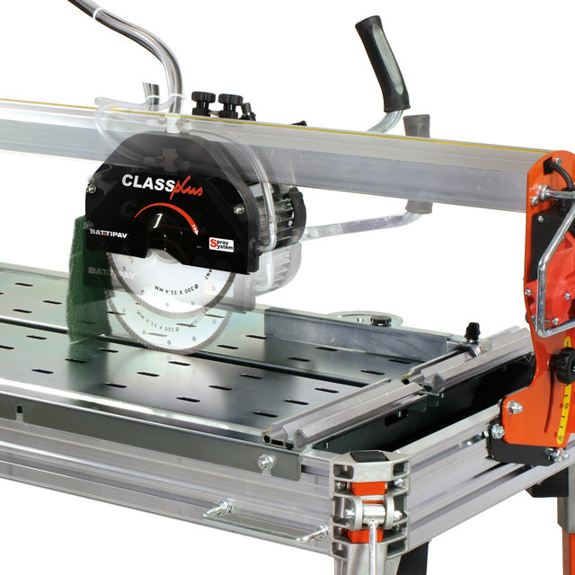 Battipav CLASS PLUS 1300S pivoting cutting head shown at two blade positions