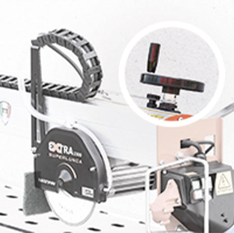 Battipav EXTRA 3300S Superlunga cutting progress handwheel adjustment system