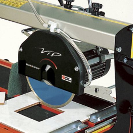 Battipav VIP 260 sliding cutting head and blade guard close-up