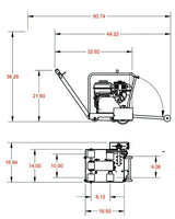 Dimensional drawing of Diamond Products CC150XL-EE First-Cut early entry saw