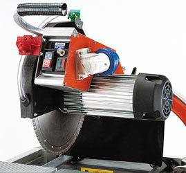 Battipav ELITE 80S masonry saw front view with blade guard and sliding table