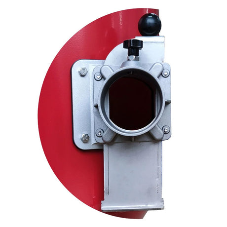Close-up of the F26 dust extractor suction inlet and sliding gate