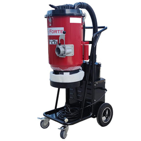 Forte F26 HEPA dust extractor vacuum with wheeled frame and continuous bag collection system