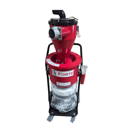 Forte FP01 dust pre-separator with continuous collection bag and wheeled frame