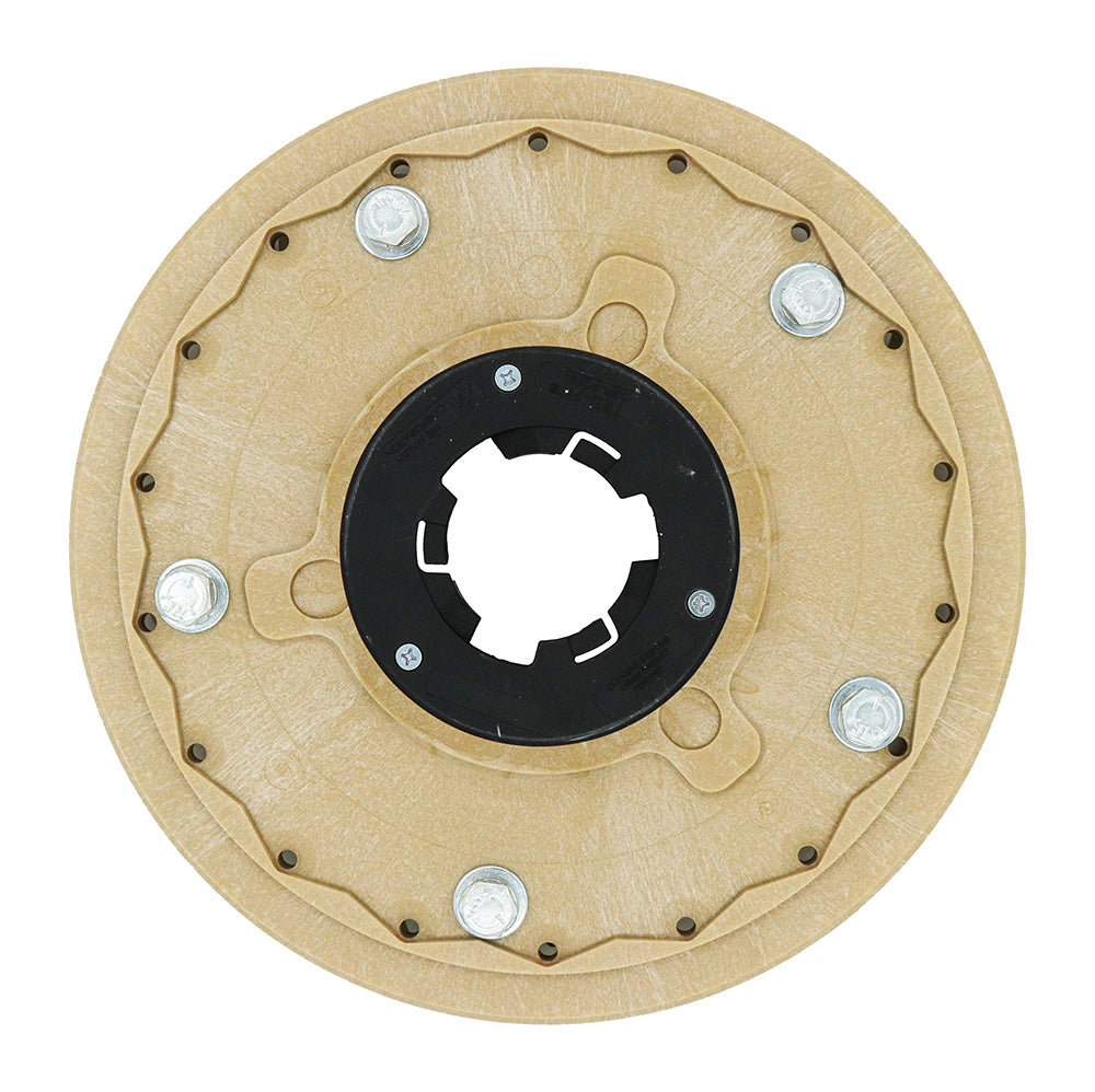 Back view of diamond grinding plate showing universal clutch plate mount for swing machines