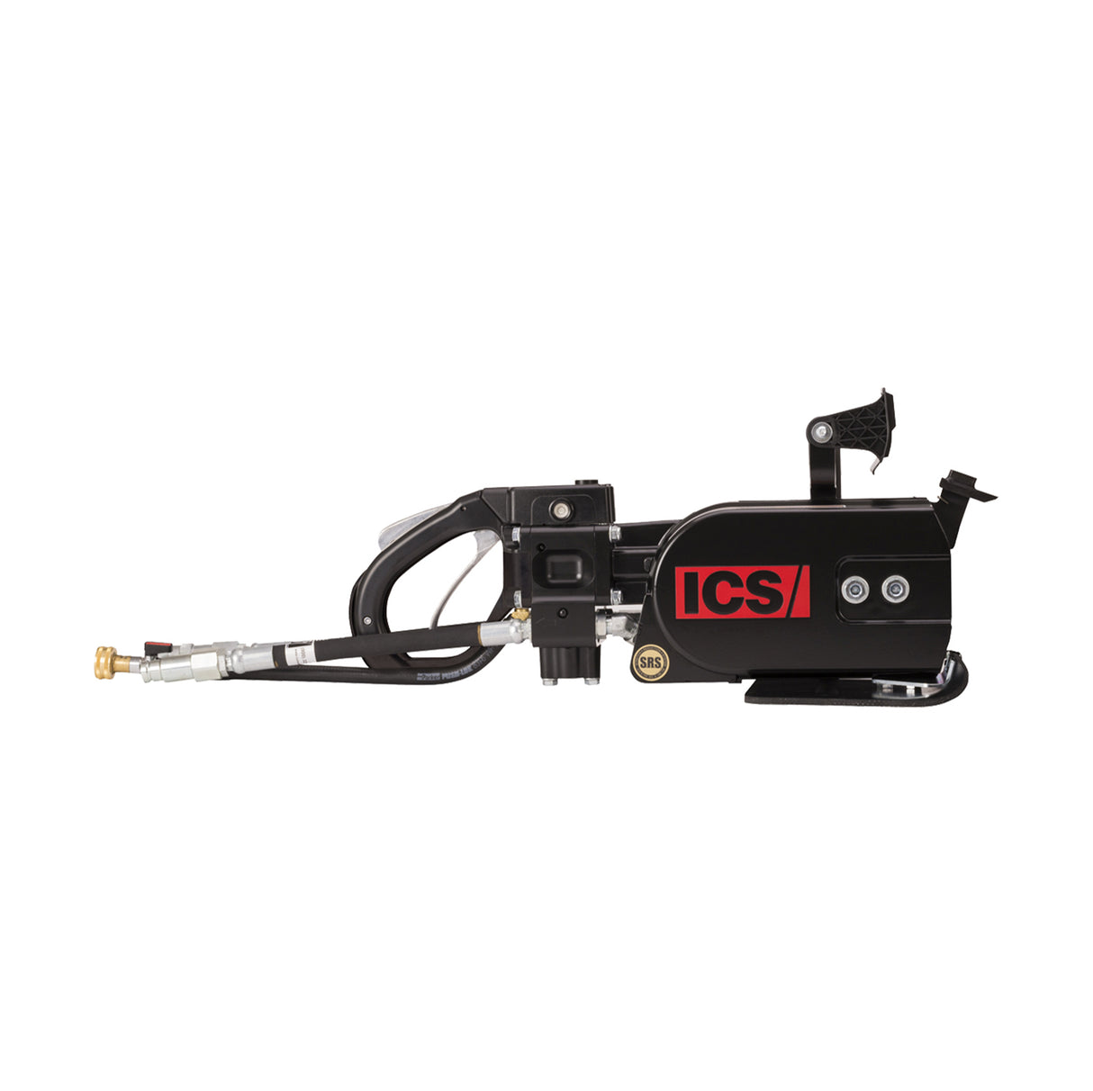 ICS 890 hydraulic powerhead with 1 ft hose whips, side view