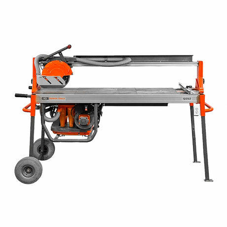 iQ252 rail tile saw full side profile with 52 inch rip cut capacity