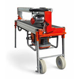 Rear angled side view of iQ252 dry cut rail tile saw