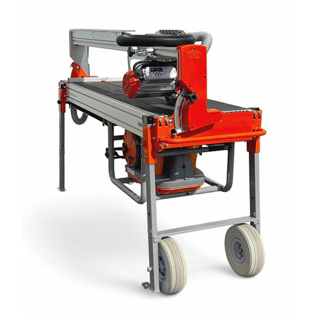Rear angled side view of iQ252 dry cut rail tile saw
