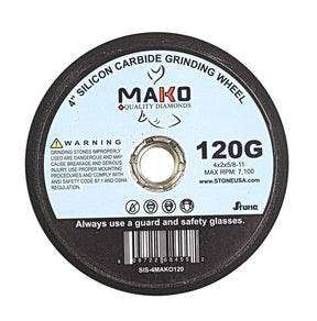 Mako 4 inch silicon carbide grinding stone grit 120 label