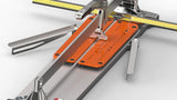 PROFI 133 EVO tile cutter base with orange platform and goniometric square